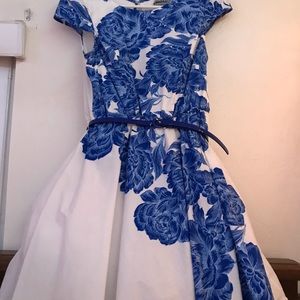 Vintage Blue Flowered Dress
